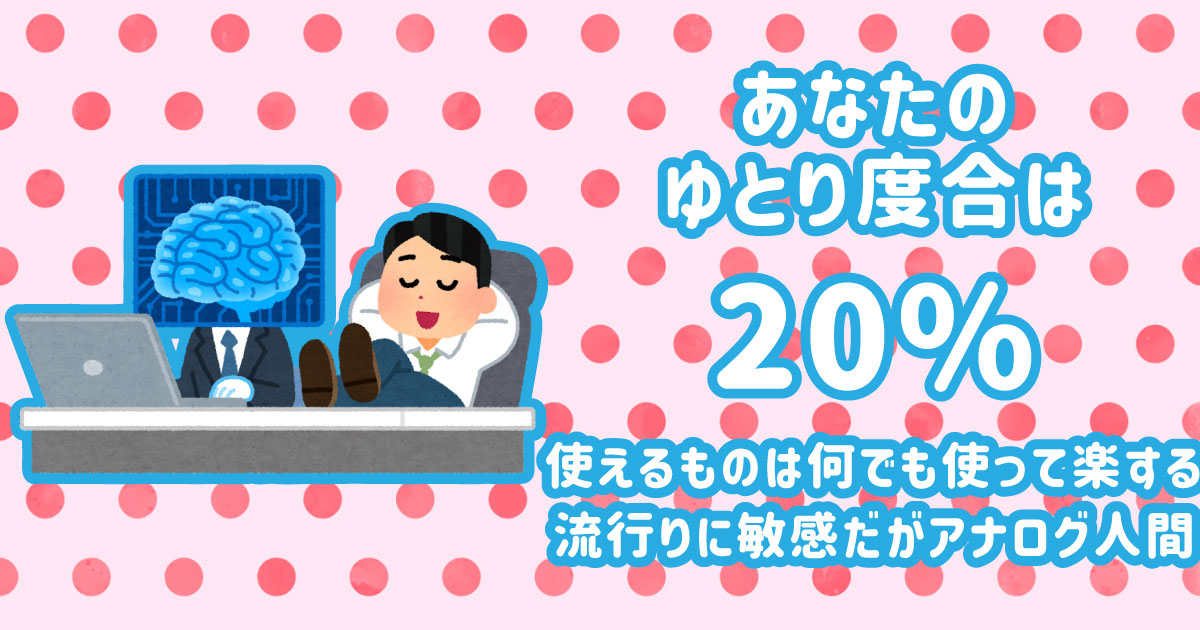 ゆとり度合は20%